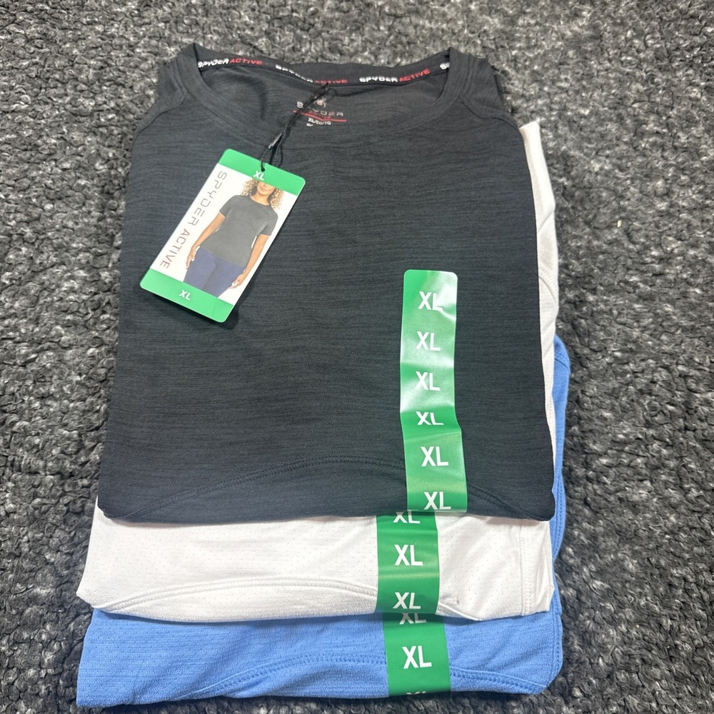 Spyder  Women's performance Short Sleeve Active Tees size XL bundle of 3 NWT